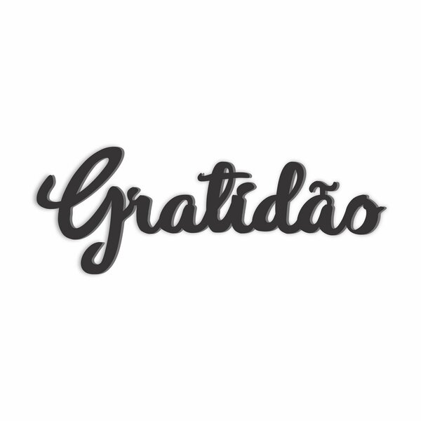 Palavra Decorativa Gratidão Lettering Para Parede - Laqueado