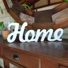 Palavra Decorativa Home 42cm Em Mdf Laqueado Branco15mm Branc