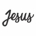 Palavra Decorativa Jesus Lettering Para Parede - Laqueado 6mm