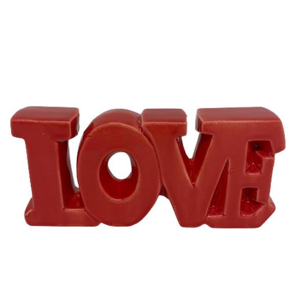 Palavra Decorativa Love Grande Vermelho Em Cerâmica
