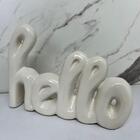 Palavra Hello Pequena De Cerâmica Decorativa Na Cor Branca
