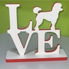 Palavra Love Com Desenho Dog Em Mdf Decorativa 15mm 27x25