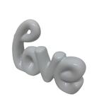 Palavra Love Decorativa De Cerâmica Na Cor Branca