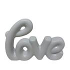 Palavra Love Decorativa De Cerâmica Na Cor Branca