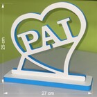 Palavra Pai Em Mdf Decorativo/coração 15mm Branco 27x25