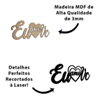 Palavras Decorativas Para Parede Em Mdf Eu Amo Você 3d - Mode