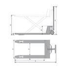 Paleteira Carro Hidráulico Pantográfico 1000kg 685x1150 Mm Ro
