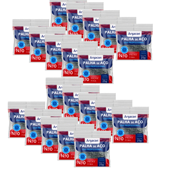 Palha De Aço Número 0 Argacon Profissional Kit 20 Unidades