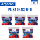 Palha De Aço Número 0 Argacon Profissional Kit 5 Unidades