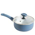 Panela 18cm Cerâmica Com Tampa De Vidro Casa Do Chef Azul Mar