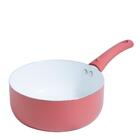 Panela 20cm Cerâmica Com Tampa De Vidro Casa Do Chef Vermelha