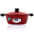 Panela 20cm Vermelho Resistente Gulê Em Alumínio 1,75 Litros