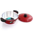 Panela 22cm Vermelho Resistente Gulê Em Alumínio 2,2 Litros