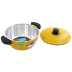 Panela 24cm Amarelo Resistente Gulê Em Alumínio 2,5 Litros