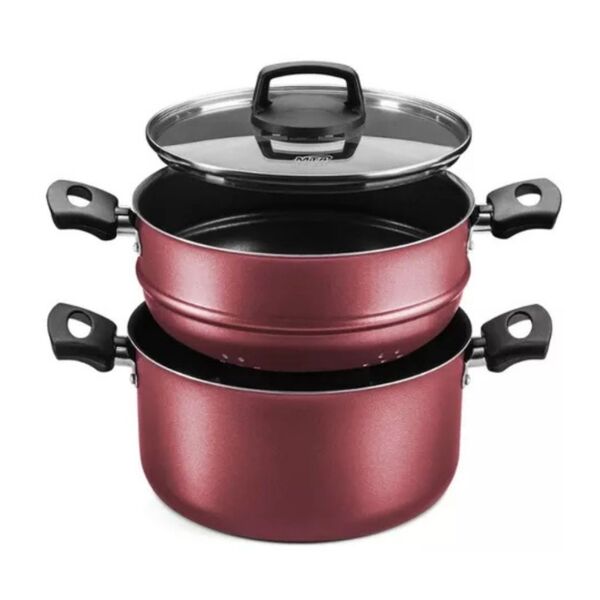 Panela A Vapor Cozivapor 3 Em 1 Antiaderente 3 2 L Cereja Mta