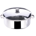 Panela Aço Inox Grande 8,5l Tampa De Vidro Baixa 32 Zanella