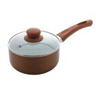 Panela Alumínio Cabo Silicone Tampa Vidro Rosé 36,5cmx20cm