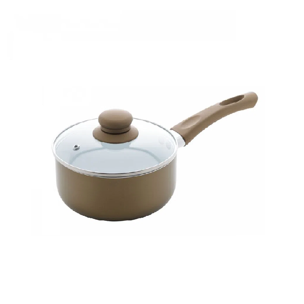 Panela Aluminio Revestida Em Ceramica Champanhe Lyor 36 X 20cm