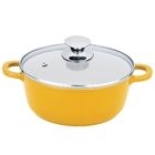 Panela Amarela Aluminio Fundido Revestimento Cerâmico 16cm