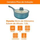 Panela Antiaderente Cerâmica De Indução Azul Genebra Plus 16c