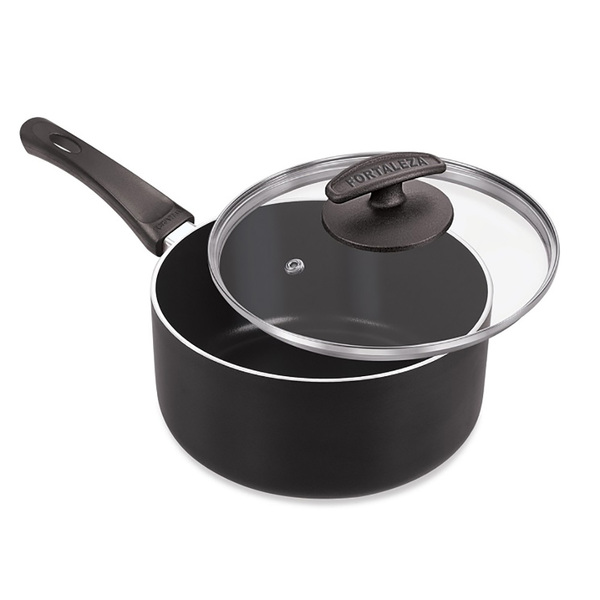 Panela Antiaderente Fortaleza Super Black 500320 Com Tampa De