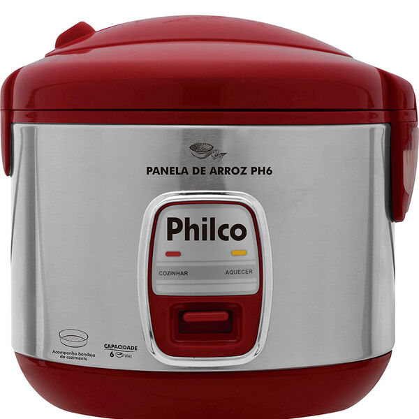 Panela Arroz Elétrica Ph6 500w Vermelha Philco 127v