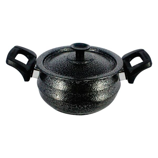 Panela Bojuda Alumínio Fundido Craqueada Alça Baquelite Preta