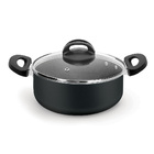 Panela Caçarola Antiaderente 24 Cm 5 Litros Tampa De Vidro Et