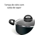 Panela Caçarola Antiaderente 24 Cm 5 Litros Tampa De Vidro Et