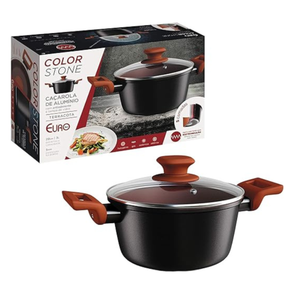 Panela Caçarola Antiaderente Cerâmico Fogão Indução Colorston