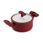 Panela Caçarola Antiaderente Vermelha Com Tampa 18cm