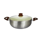 Panela Caçarola Cerâmica Antiaderente 30cm Prata