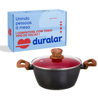 Panela Caçarola Cerâmica Antiaderente N20 Red Marble Duralar