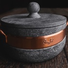Panela Caçarola De Pedra Sabão Com Alça De Cobre 1 5 Litros