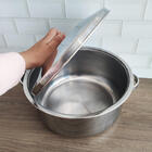 Panela Caçarola Em Aço Inox 10l Com Tampa E Alça Zanella