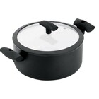 Panela Caçarola Indução Antiaderente 22 Cm Preta 3l-hércules