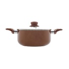 Panela Caçarola Rosé 20cm Revestimento Cerâmico Com Tampa