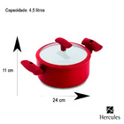 Panela Caçarola Vermelha 5l Ø24cm Hercules Pa300-c24vm