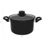 Panela Caldeirão Preta 4,6 Litros Com Tampa De Vidro - Disul