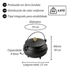Panela Caldeirão Tripé Tradição Ferro Fundido Com Tampa 4 L