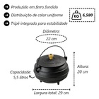 Panela Caldeirão Tripé Tradição Ferro Fundido Com Tampa 5 5l