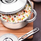 Panela Cocotte Solar Em Aco Inox Fundo Triplo Com Tampa E Cab