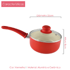 Panela Com Revestimento Cerâmico 20cm 2,0mm Vermelha Class Ho