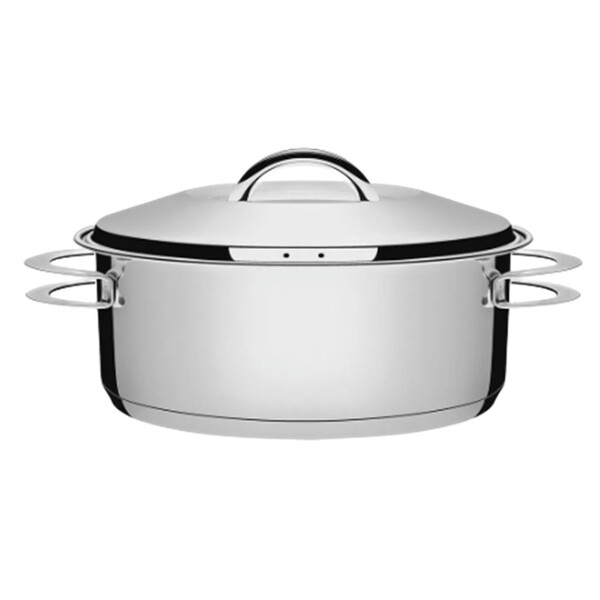 Panela De Aço Inox Rasa Solar 4,7 Litros Casarola 24 Cm