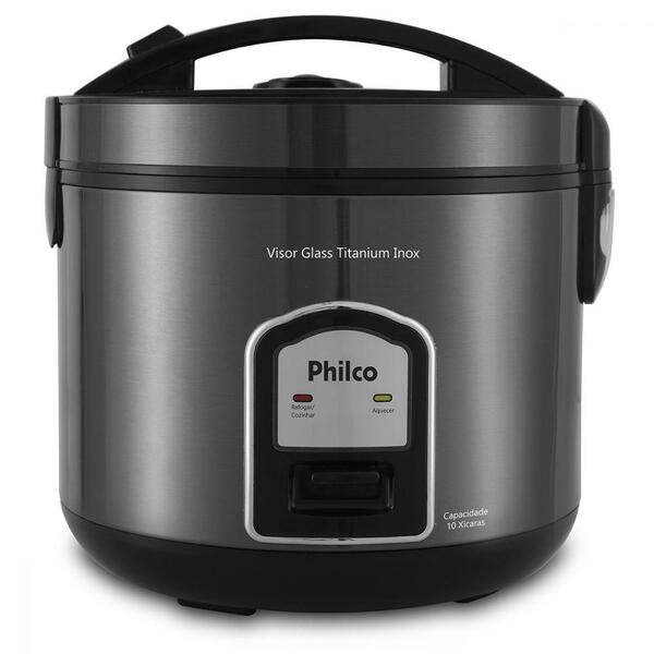 Panela De Arroz Philco Titanium Inox 10 Xícaras Glass 220v