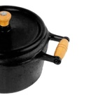 Panela De Ferro Modelo Pressão 2 Alças De Madeira - 9 Lt