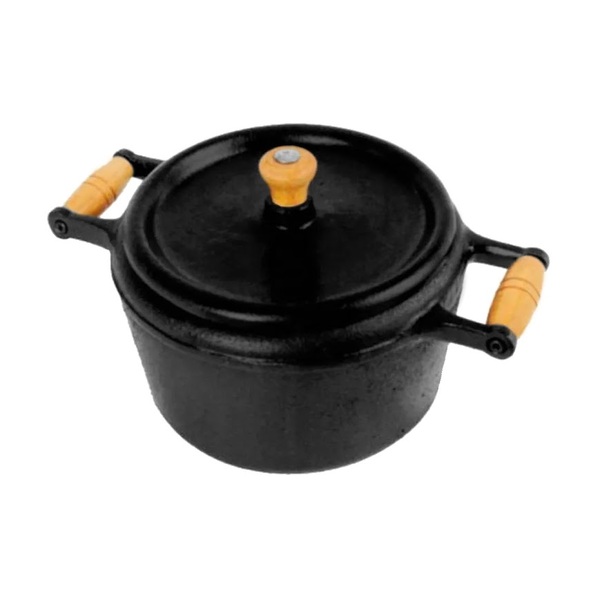 Panela De Ferro Modelo Pressão 2 Alças De Madeira - 9 Lt