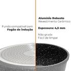 Panela De Indução Viena Cinza Antiaderente Em Cerâmica 16cm -