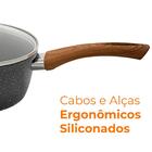 Panela De Indução Viena Cinza Antiaderente Em Cerâmica 16cm -