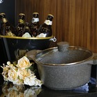 Panela De Pó De Mármore Com Tampa Cazaro 24cm